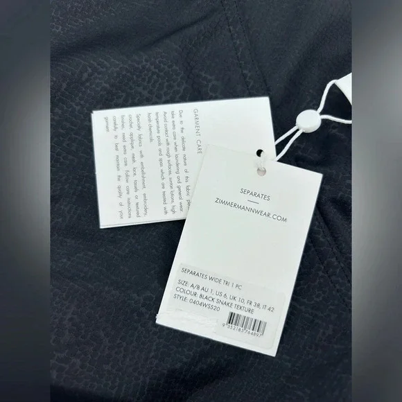 NWT Zimmermann Swim Snake animal print one piece swimsuit Black AU 1 US 4-6 - Picture 5 of 8